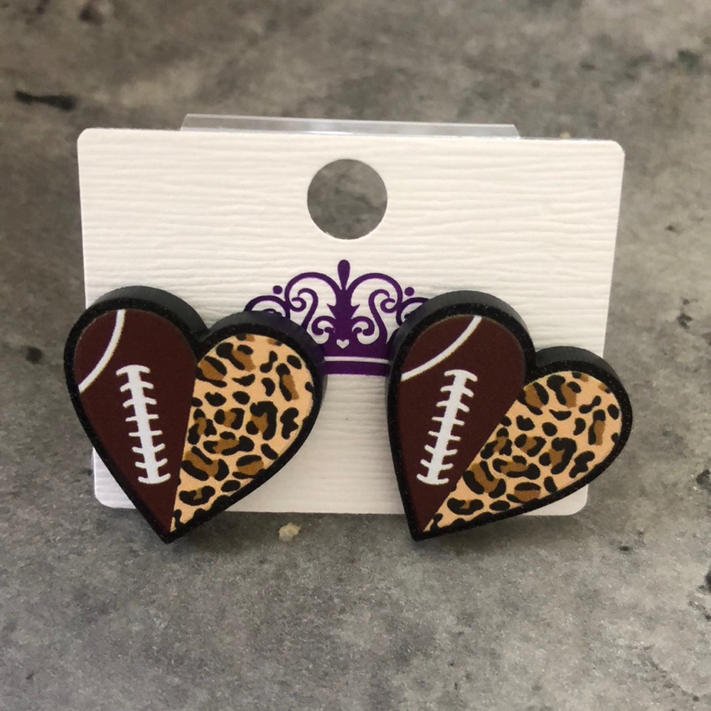 Football cheetah leopard studs